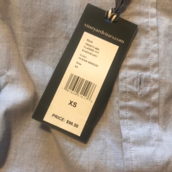 VINEYARD VINES Classic Fit Blue Murray Shirt,XS!NW - Picture 7 of 8